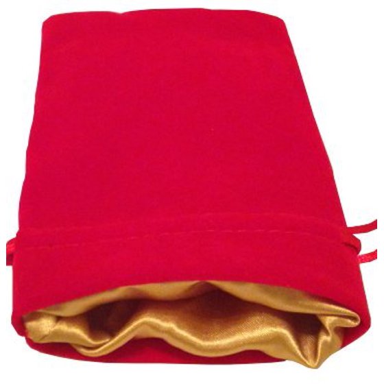 Dice Bag Red Velvet w/ gold satin lining